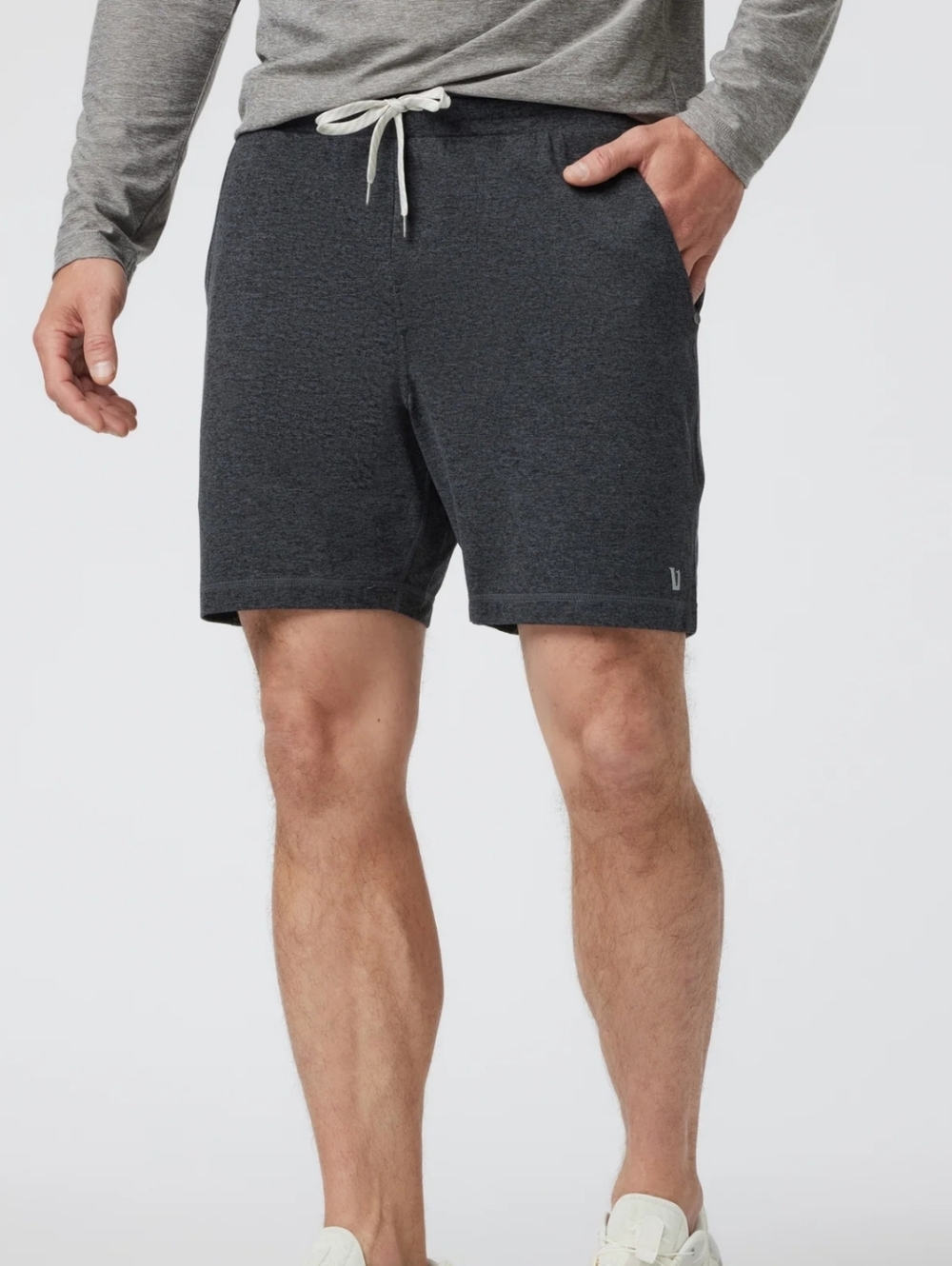 Vuori Men's Ponto Performance Short 7" In Charcoal Heather Size Large